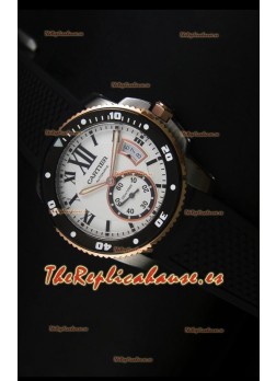 Calibre De Cartier Reloj con Caja de Acero 42MM Dial Blanco, Color de la Caja en Dos Tonos -  Reloj Réplica Espejo 1:1