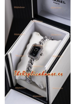 Reloj Chanel Premiere Galon de acero inoxidable con diamantes y movimiento de cuarzo suizo