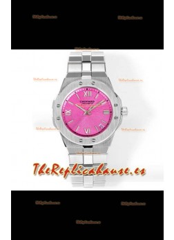 Reloj réplica Chopard Alpine Eagle de acero inoxidable con esfera rosa, superclon