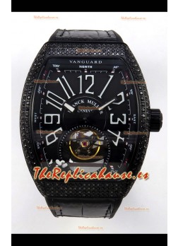 Reloj Franck Muller V45 Tourbillon Black DLC Diamonds Superclon