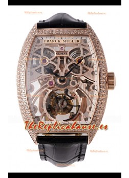 Reloj Franck Muller Fast Tourbillon de oro rosa con diamantes, superclon