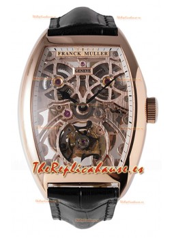 Reloj Franck Muller Fast Tourbillon Oro Rosa Correa Negra Superclon