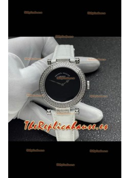 Reloj Franck Muller Double Mystery de cuarzo suizo con caja de acero y diamantes