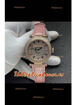 Reloj Franck Muller Double Mystery de cuarzo suizo con caja de oro y diamantes