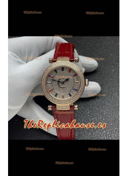 Reloj Franck Muller Double Mystery de cuarzo suizo con caja de oro y diamantes