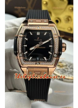Reloj Hublot Spirit of Big Bang de oro rosa con esfera negra de 39 mm, superclon