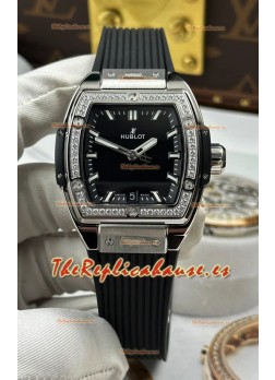 Reloj Hublot Spirit of Big Bang con caja de acero y esfera negra de 39 mm, superclon