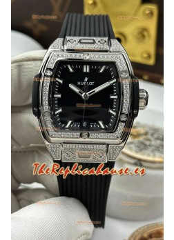Reloj Hublot Spirit of Big Bang con caja de acero y esfera negra de 39 mm, superclon