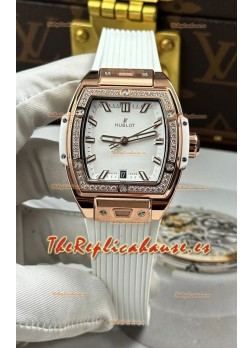 Reloj Hublot Spirit of Big Bang de oro rosa con esfera blanca de 39 mm, superclon