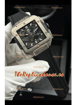 Reloj Hublot Square Bang Unico con caja de titanio y bisel de cerámica, superclon