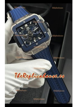 Reloj Hublot Square Bang Unico con caja de titanio azul, superclon