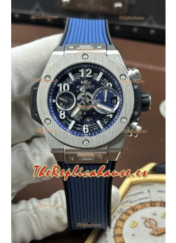 Reloj Hublot Big Bang Unico Blue con caja de acero inoxidable, réplica perfecta