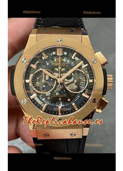 Reloj Hublot Classic Fusion Chronograph Esqueleto Superclon de Oro Rosa