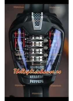 Reloj Hublot MP-05 La Ferrari con caja de titanio y revestimiento DLC negro, modelo Hyper Clone