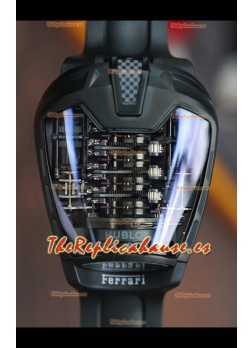 Reloj Hublot MP-05 La Ferrari con caja de titanio negro, réplica hiperrealista