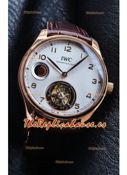 Reloj IWC Portuguese Tourbillon con esfera de acero y oro rosa, superclon