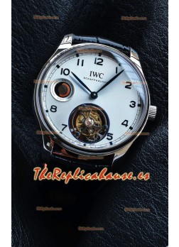 Reloj IWC Portuguese Tourbillon con caja y esfera de acero, réplica exacta de un superclon
