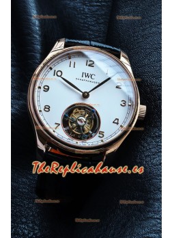 Reloj IWC Portuguese Tourbillon Oro Rosa Esfera Blanca Superclon
