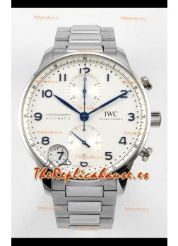Reloj IWC Portuguese Chronograph con esfera blanca, superclon