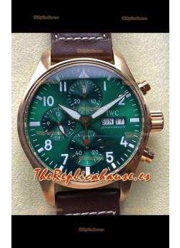 Reloj IWC PILOT'S Cronógrafo de oro rosa con esfera verde Superclon