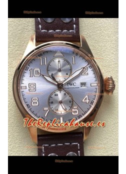 Reloj réplica IWC PILOT'S Monopusher con esfera de acero y oro rosa