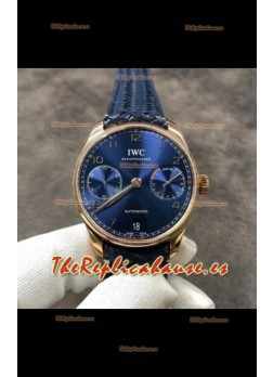 Reloj IWC Portugieser Superclon con esfera azul y oro rosa
