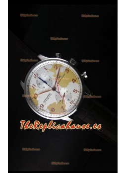 IWC Portuguese Cronógrafo Reloj Réplica Suizo Dial con Mapa Impreso - Edición Réplica Espejo 1:1