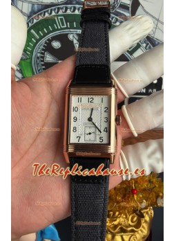 Reloj Jaeger-LeCoultre Reverso Tribute Duoface con esfera blanca y negra, superclon