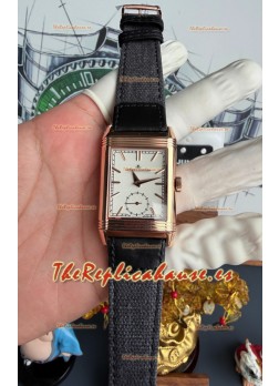 Reloj Jaeger-LeCoultre Reverso Tribute Duoface con esfera blanca y negra, superclon