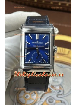 Reloj Jaeger LeCoultre Reverso Tribute Duoface con esfera azul/acero, superclon