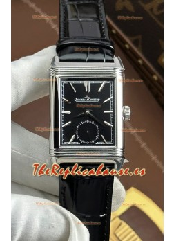 Reloj Jaeger LeCoultre Reverso Tribute Duoface con esfera negra/acero, superclon