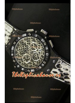Hublot Big Bang Edición White Zebra Bang, Reloj 34MM, caja con recubrimiento PVD  en negro