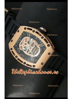 Richard Mille RM052 Skull Tourbillon Reloj Réplica Suiza en Oro Rosado