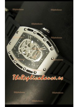 Richard Mille RM052 Skull Tourbillon Reloj Réplica Suiza Caja de acero cepillado