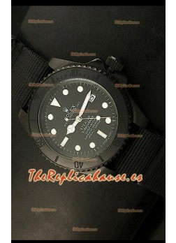 Rolex Submariner Edición STEALTH Reloj Réplica Suiza, correa negra