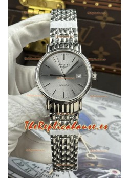 Reloj Longines Présence automático con esfera de acero de 39 mm, réplica exacta.