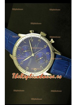 IWC Portuguese Reloj Réplica Suiza cronógrafo en Acero, edición réplica, escala 1:1