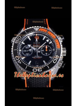 Reloj Omega Speedmaster Planet Ocean con esfera negra y bisel naranja/negro, superclon