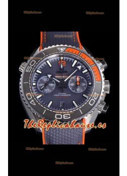 Reloj Omega Speedmaster Planet Ocean Grey con esfera naranja/gris, superclon