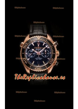 Reloj Omega Speedmaster Planet Ocean Rose Gold con esfera negra Superclon