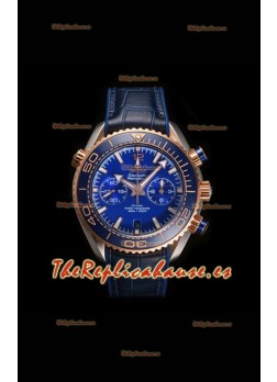 Reloj Omega Speedmaster Planet Ocean bicolor con esfera azul, superclon