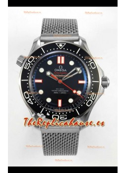Reloj Omega Seamaster 300M con esfera negra/naranja y doble correa, réplica perfecta