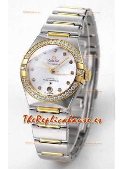 Reloj Omega Constellation 29MM bicolor oro amarillo esfera blanca automático super clon