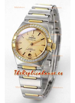 Reloj Omega Constellation 29MM automático con esfera bicolor de oro amarillo, superclon
