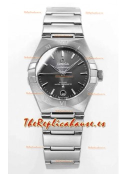 Reloj Omega Constellation automático de 29 mm con esfera gris y acero inoxidable, superclon