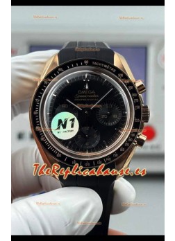 Reloj Omega Speedmaster Moonwatch oro rosa con esfera negra de 42 mm, superclon