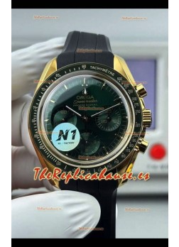 Reloj Omega Speedmaster Moonwatch de oro amarillo con esfera verde de 42 mm, superclon