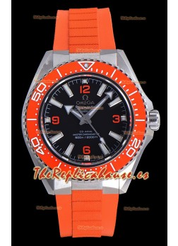 Reloj Omega Seamaster Planet Ocean con bisel naranja y correa de caucho de 42 mm, réplica de alta calidad