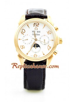 Omega Co-Axial Escapement Edición Réplica Leather Reloj