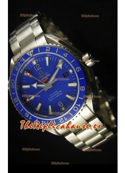 Omega Planet Ocean GMT Blue Swiss Replica Watch - Edición Espejo 1:1